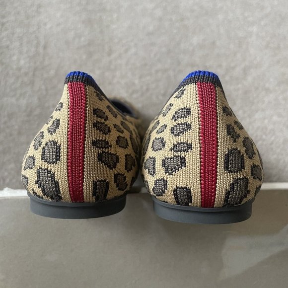 Rothy's Shoes Womens Size 7.5 The Flat Brown Spotted Leopard Print RETIRED Flats - Picture 15 of 15